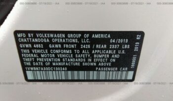 2013 VOLKSWAGEN PASSAT TDI SE W/SUNROOF-$10100 full
