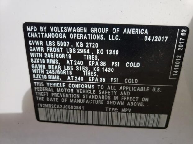 2018 VOLKSWAGEN ATLAS SEL-$18000 full