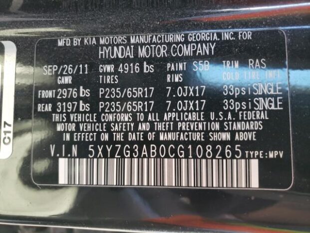 2012 HYUNDAI SANTA FE GLS-$8400 full