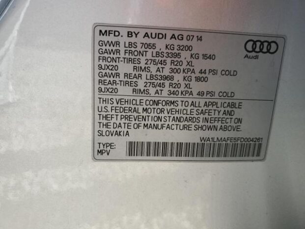 2015 AUDI Q7 TDI PREMIUM PLUS – $ 14200 full