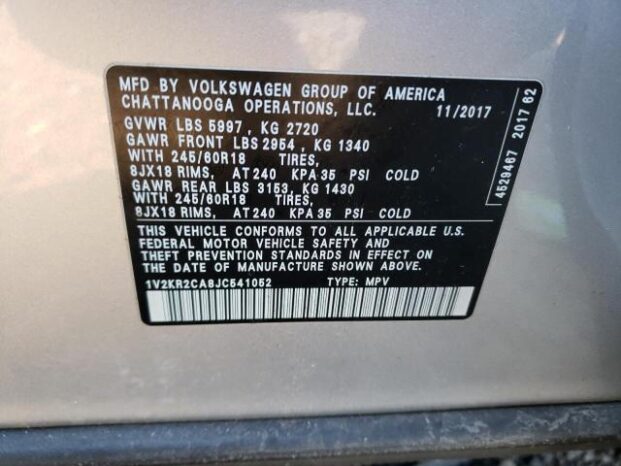 2018 VOLKSWAGEN ATLAS -$15900 full