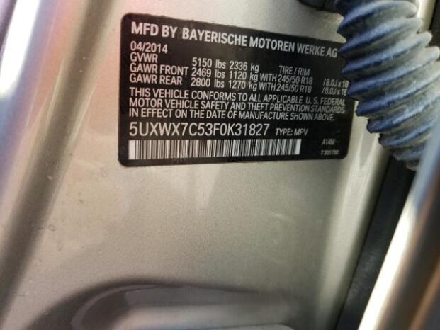 2015 BMW X3 XDRIVE35I full
