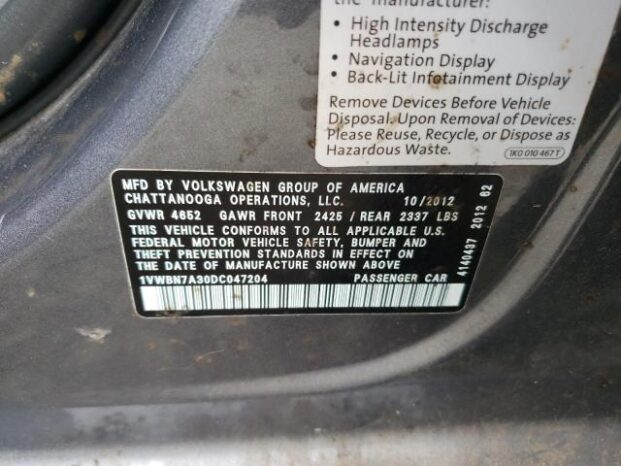 2013 VOLKSWAGEN PASSAT SE full